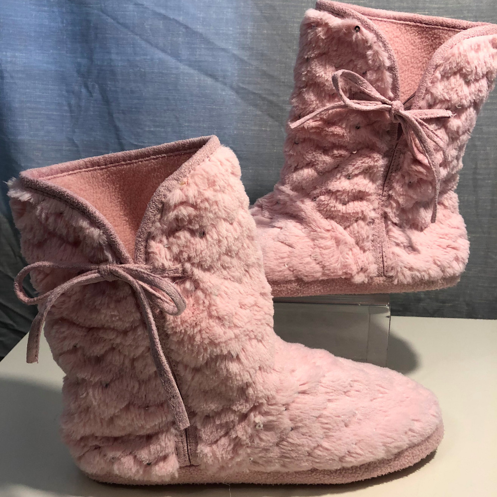 Fluffy Pink and Sparkly Slippers